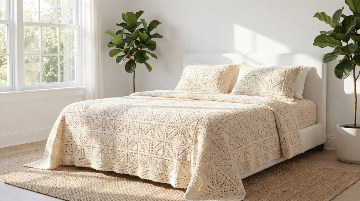 Transforme o Quarto em um Refúgio de Luxo com Jogos de Cama em Crochê