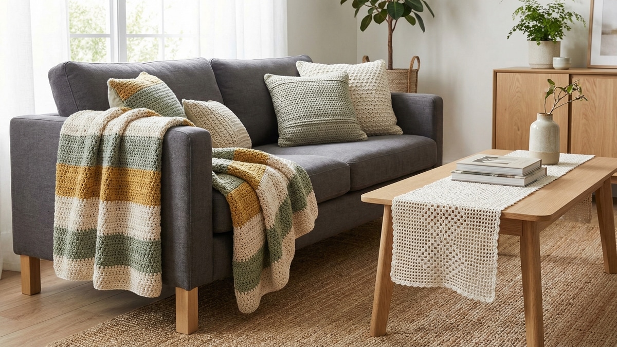 Transforme Sua Sala em um Espaço Convidativo com Pequenos Detalhes em Crochê