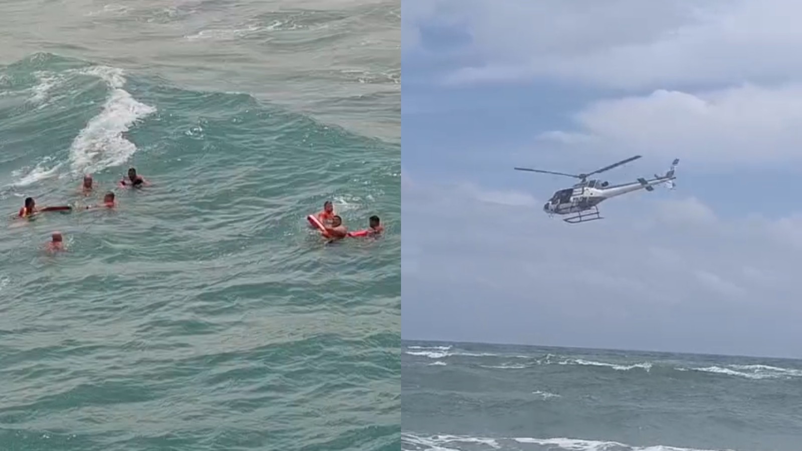 Vídeo: Adolescente e três adultos se afogam e são resgatados com ajuda de helicóptero em p